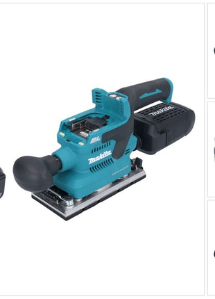 Makita DBO 382 T1 levigatrice orbitale a batteria 18 V 93 x 185 mm brushless + 1x batteria ricaricabile 5,0 Ah - senza caricabatterie
