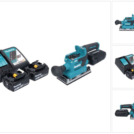 Makita DBO 382 RT cordless orbital sander 18 V 93 x 185 mm brushless + 2x rechargeable battery 5.0 Ah + charger
