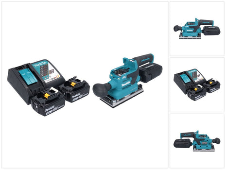 Makita DBO 382 RT cordless orbital sander 18 V 93 x 185 mm brushless + 2x rechargeable battery 5.0 Ah + charger