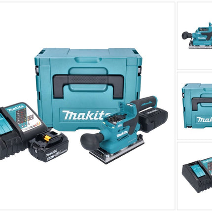 Makita DBO 382 RM1J Cordless orbital sander 18 V 93 x 185 mm brushless + 1x rechargeable battery 4.0 Ah + charger + Makpac