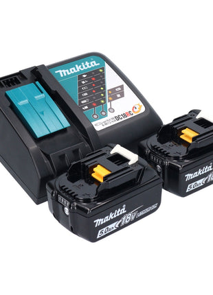 Makita DBO 382 RTJ cordless orbital sander 18 V 93 x 185 mm brushless + 2x rechargeable battery 5.0 Ah + charger + Makpac