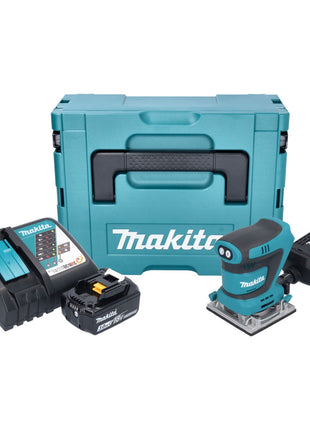 Makita DBO 484 RF1J Cordless orbital sander 18 V 112 x 102 mm + 1x rechargeable battery 3.0 Ah + charger + Makpac