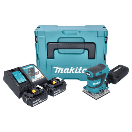 Makita DBO 484 RMJ ponceuse orbitale sans fil 18 V 112 x 102 mm + 2x batterie 4,0 Ah + chargeur + Makpac