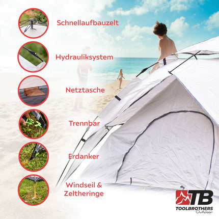 Toolbrothers Tienda de campaña al aire libre para 2-4 personas Cúpula Carpa Hidráulica Carpa Pop-Up Impermeable, 2000-3000 mm columna de agua