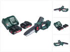 Metabo MS 18 LTX 15 cordless pruning saw 18 V 15 cm 5 m/s + 2x rechargeable battery 2.0 Ah + charger
