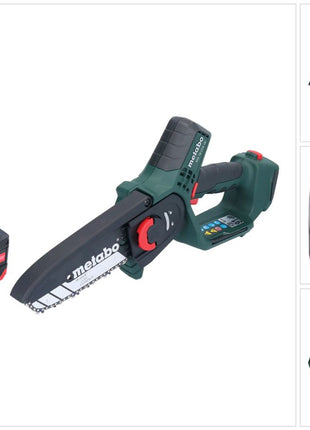Metabo MS 18 LTX 15 cordless pruning saw 18 V 15 cm 5 m/s + 1x rechargeable battery 4.0 Ah - without charger