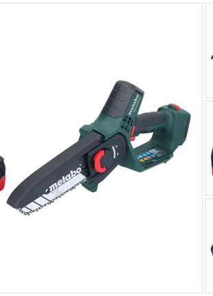 Metabo MS 18 LTX 15 cordless pruning saw 18 V 15 cm 5 m/s + 1x rechargeable battery 5.5 Ah - without charger