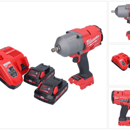 Clé à chocs sans fil Milwaukee M18 FHIWF12-302 18 V 1356 Nm 1/2" brushless + 2x batteries 3,0 Ah + chargeur