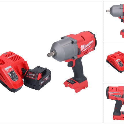 Milwaukee M18 FHIWF12-601 atornillador de impacto inalámbrico 18 V 1356 Nm 1/2" sin escobillas + 1x batería 6,0 Ah + cargador