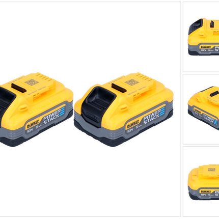 DeWalt Kit batterie DCBP 518 H2 2x batterie Powerstack 18 V 5,0 Ah / 5000 mAh XR Li-Ion - avec indicateur de charge