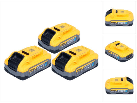 Kit di batterie DeWalt DCBP 518 H3 3x Powerstack 18 V 5,0 Ah / 5000 mAh XR Li-Ion - con indicatore di carica