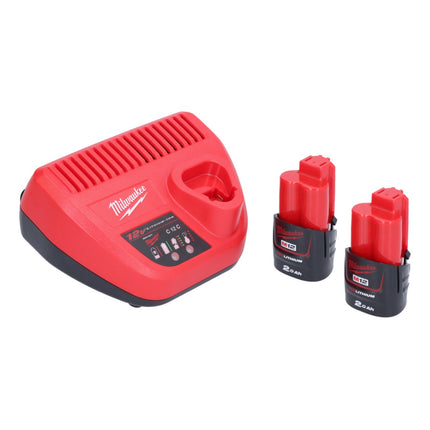 Milwaukee M12 JS-202 Scie sauteuse sans fil 12 V + 2x batterie 2,0 Ah + chargeur
