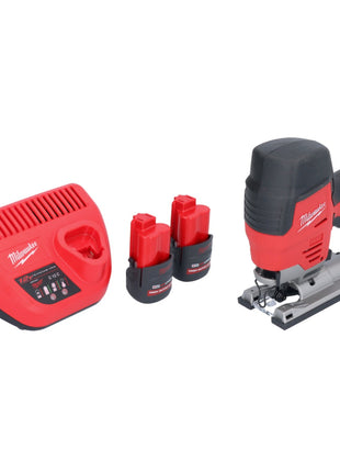 Milwaukee M12 JS-252 Akku Stichsäge 12 V + 2x Akku 2,5 Ah + Ladegerät