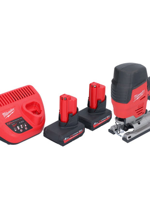 Milwaukee M12 JS-502 Akku Stichsäge 12 V + 2x Akku 5,0 Ah + Ladegerät