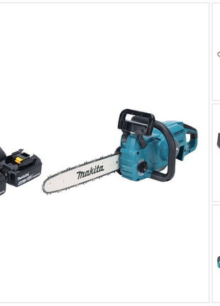 Makita DUC 357 RM2X2 Akumulatorowa pilarka łańcuchowa 18 V 35 cm 7,7 m/s Bezszczotkowa + 2x akumulator 4,0 Ah + ładowarka