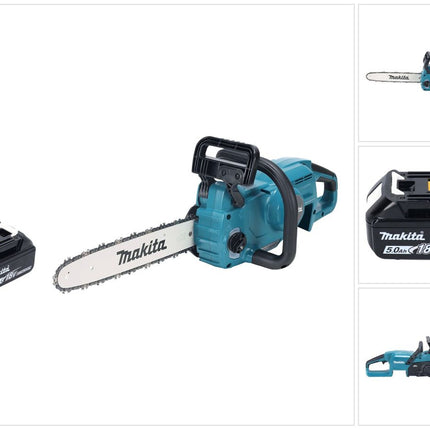 Makita DUC 357 TX2 Motosega a batteria 18 V 35 cm 7,7 m/s Brushless + 1x batteria 5,0 Ah - senza caricabatterie