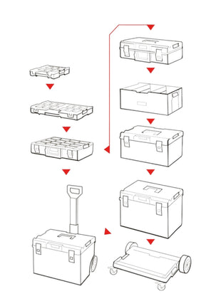 Qbrick System ONE 200 2.0 Vario Mallette à outils organisateur modulaire 585 x 385 x 171 mm 15,4 l empilable IP66