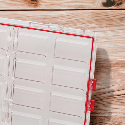 Qbrick System ONE Organiser XL 2.0 Long Bin stackable 582 x 387 x 131 mm 13.5 l IP66 with 4 inlays and 12 dividers