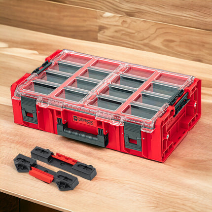 Qbrick System ONE Organizer 2XL 2.0 RED ULTRA HD Custom + ONE Connect-Adapter 582 x 387 x 172 mm 19,5 l stapelbar IP66