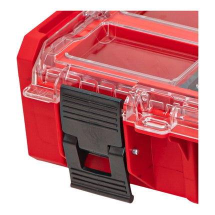 Qbrick System ONE Organiser XL 2.0 Long Bin RED ULTRA HD Custom stackable 582 x 387 x 131 mm 13.5 l IP66 with 4 inlays and 12 dividers