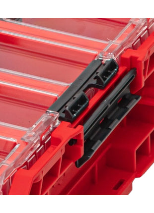 Qbrick System ONE Organiser XL 2.0 Long Bin RED ULTRA HD Custom stackable 582 x 387 x 131 mm 13.5 l IP66 with 4 inlays and 12 dividers