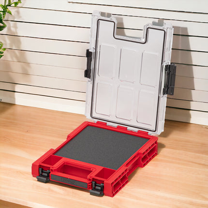 Qbrick System ONE Organizador M MFI RED ULTRA HD apilable 365 x 265 x 77 mm 2,5 l IP66 con inserto de espuma