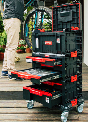 Qbrick System PRO Transport Platform Chariot de transport 506 x 325 x 140 mm avec 4 roues pivotantes et 2 freins