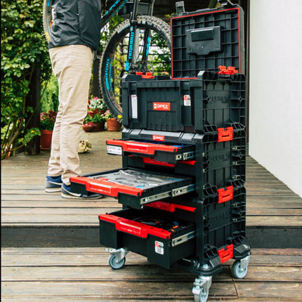 Plataforma de transporte Qbrick System PRO Carro de transporte 506 x 325 x 140 mm con 4 ruedas giratorias y 2 frenos