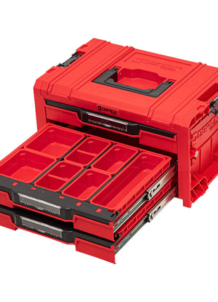 Qbrick System PRO Drawer 3 Toolbox 2.0 Expert RED ULTRA HD Maleta de herramientas 450 x 310 x 244 mm 13,5 l apilable IP54 con 3 cajones