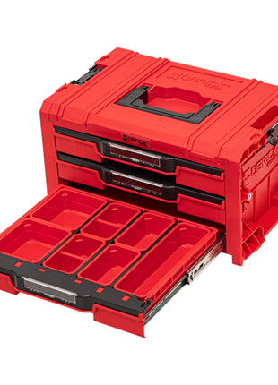 Qbrick System PRO Drawer 3 Toolbox 2.0 Expert RED ULTRA HD Maleta de herramientas 450 x 310 x 244 mm 13,5 l apilable IP54 con 3 cajones