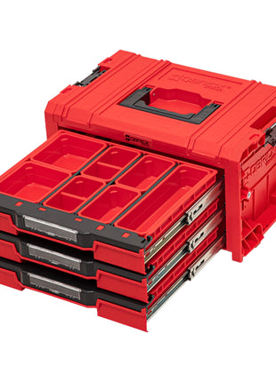 Qbrick System PRO Drawer 3 Toolbox 2.0 Expert RED ULTRA HD Maleta de herramientas 450 x 310 x 244 mm 13,5 l apilable IP54 con 3 cajones