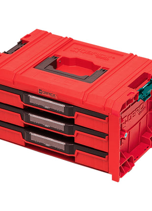 Qbrick System PRO Drawer 3 Toolbox 2.0 Expert RED ULTRA HD Maleta de herramientas 450 x 310 x 244 mm 13,5 l apilable IP54 con 3 cajones