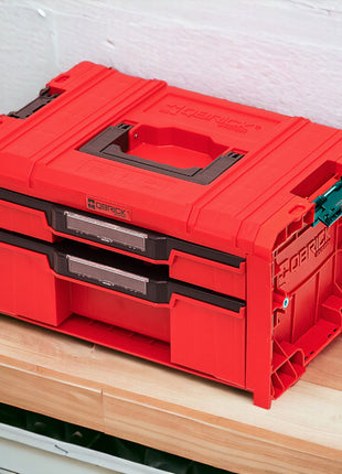 Qbrick System PRO Drawer 2 Toolbox 2.0 Expert RED ULTRA HD Toolbox 450 x 310 x 244 mm 14 l stackable IP54 with 2 drawers