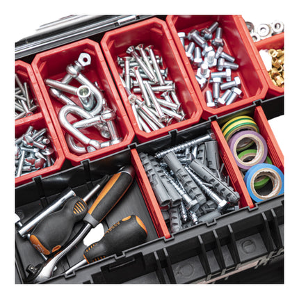 Qbrick System PRIME Toolbox 250 Expert con organizador apilable 535 x 327 x 277 mm 26l IP66 con 10 divisores + 5 inserciones