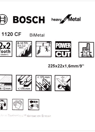 Bosch 5 Säbelsägeblätter 225 mm Heavy for Metal S 1120 CF / S1120CF ( 2608656255 ) - Toolbrothers
