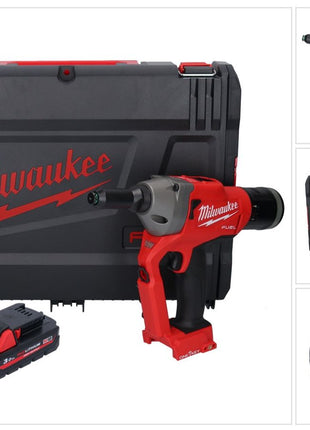 Rivettatrice cieca a batteria Milwaukee M18 ONEFPRT-301X 18 V 20 kN brushless + 1x batteria ricaricabile 3,0 Ah + scatola HD - senza caricabatterie