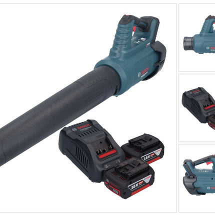 Soplador a batería Bosch GBL 18V-750 Professional 18 V BITURBO sin escobillas + 2x baterías 5,0 Ah + cargador