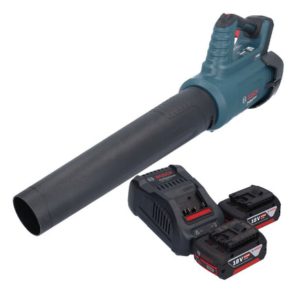 Soplador a batería Bosch GBL 18V-750 Professional 18 V BITURBO sin escobillas + 2x baterías 5,0 Ah + cargador