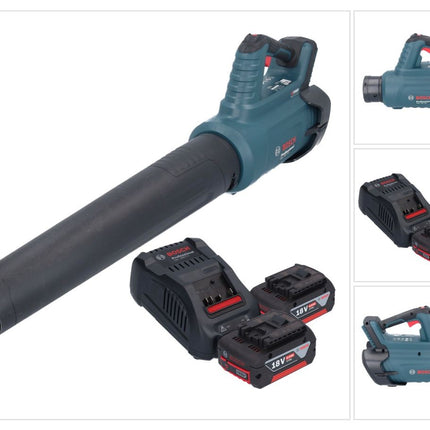 Bosch GBL 18V-750 Professional Akku Gebläse 18 V BITURBO Brushless + 2x Akku 6,0 Ah + Ladegerät