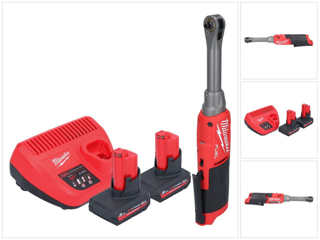 Milwaukee M12 FHIR14LR-502 carraca de alta velocidad a batería 12 V 47 Nm 1/4" sin escobillas + 2x batería 5,0 Ah + cargador