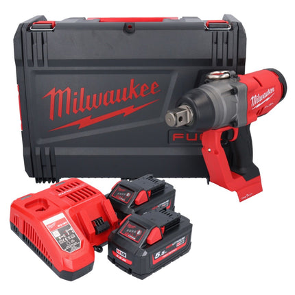 Llave de impacto inalámbrica Milwaukee M18 ONEFHIWF1-552X 18 V 2033 Nm 1″ sin escobillas + 2x batería 5,5 Ah + cargador + caja HD