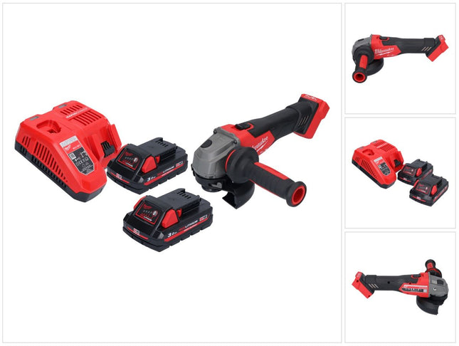 Milwaukee M18 FSAG125X-302 Amoladora angular sin cable 18 V 125 mm sin escobillas + 2x batería recargable 3,0 Ah + cargador