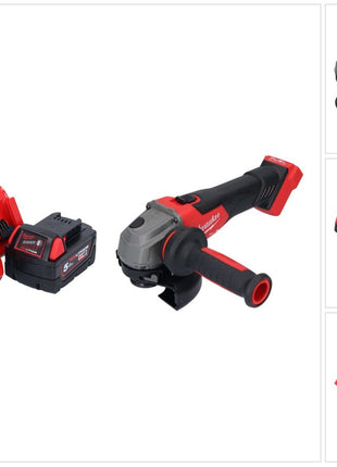 Milwaukee M18 FSAG125X-501 Meuleuse d'angle sans fil 18 V 125 mm Brushless + 1x batterie 5.0 Ah + chargeur