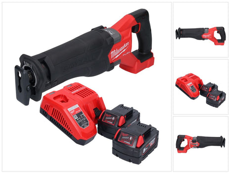 Milwaukee M18 FSZ-502 cordless Recipro reciprocating saw 18 V brushless + 2x battery 5.0 Ah + charger