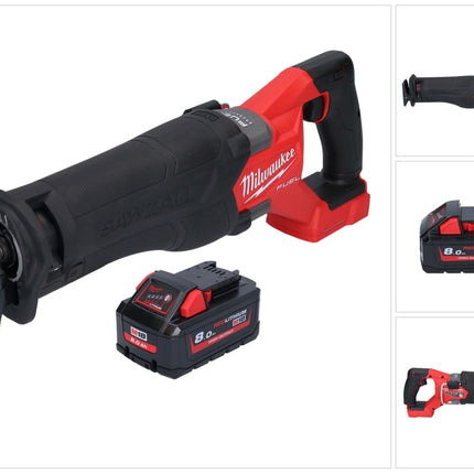 Sierra de sable sin cable Milwaukee M18 FSZ-801 18 V sin escobillas + 1x batería 8,0 Ah - sin cargador
