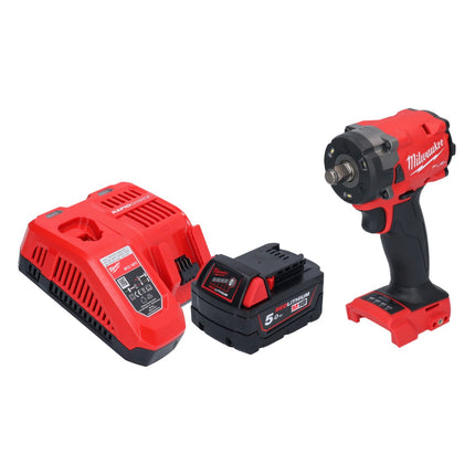 Llave de impacto a batería Milwaukee M18 FIW2F12-501 18 V 339 Nm 1/2" sin escobillas + 1x batería 5,0 Ah + cargador