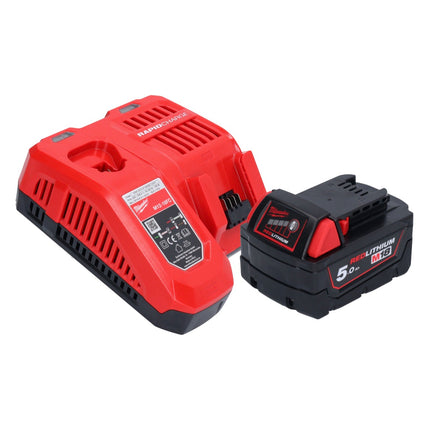 Llave de impacto a batería Milwaukee M18 FIW2F12-501 18 V 339 Nm 1/2" sin escobillas + 1x batería 5,0 Ah + cargador