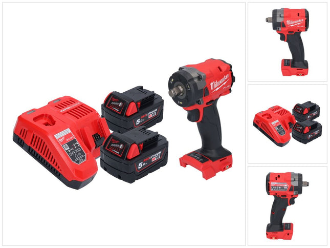 Milwaukee M18 FIW2F12-502 Clé à choc sans fil 18 V 339 Nm 1/2" Brushless + 2x batterie 5,0 Ah + chargeur