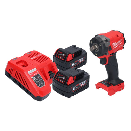 Milwaukee M18 FIW2F12-502 Clé à choc sans fil 18 V 339 Nm 1/2" Brushless + 2x batterie 5,0 Ah + chargeur