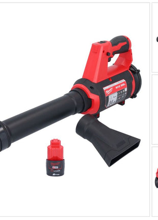 Milwaukee M12 BBL-201 akumulatorowa dmuchawa 12 V + 1x akumulator 2,0 Ah - bez ładowarki